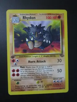 RHYDON 1ST EDITION POKEMON CARD 45/64 JUNGLE RARE NON HOLO NEVER PLAYED NM- - Image 1