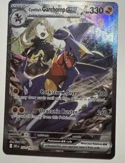 Pokemon S&V 2025 Destined Rivals Cynthia's Garchomp EX Sir Holo Card 232/182 - Image 1