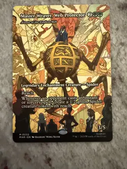 Spider-Man Magic The Gathering Eternal-Legal Borderless Master Weaver Mythic! - Image 1