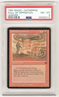 1994 MTG Magic The Gathering Legends Wall of Opposition PSA 8 NM-MT - Image 1