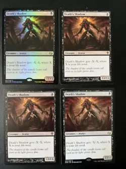 MTG- Death's Shadow x4 (2x Worldwake, 2x MM 2017) (One is FOIL) - Image 1