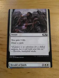 Magic the gathering Herald of Faith_Vitalize extreme miscut misprint - Image 1