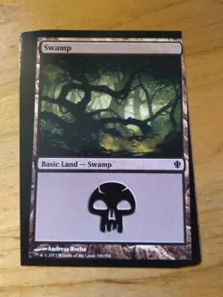 Magic the gathering twisted miscut Swamp misprint - Image 1