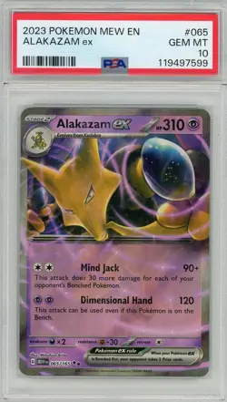 2023 Pokemon Scarlet & Violet 151 Alakazam Ex #065 PSA 10 Gem Mint - Image 1