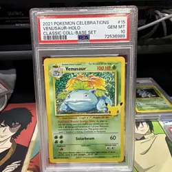 2021 Pokemon Celebrations Venusaur-HOLO Rare PSA 10 Gem Mint #15/102 - Image 1