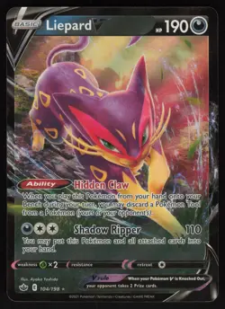 Liepard V #104/198 SWSH06: Chilling Reign Ultra Rare Pokemon TCG NM - Image 1