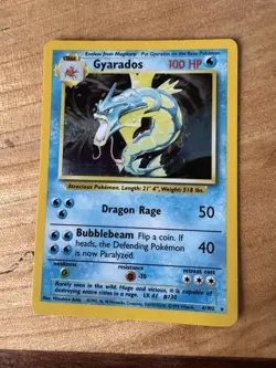 Pokemon TCG Gyarados Base Set 6/102 Holo 1999-2000 - Image 1
