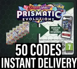 50x Prismatic Evolutions Codes Booster Pokemon TCG Live Pack-INSTANT DELIVERY - Image 1