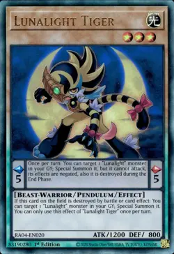 Lunalight Tiger - Ultimate Rare 1st Edition RA04-EN020 - NM - YuGiOh - Image 1