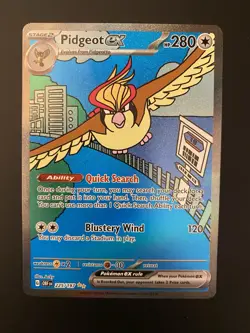 Pidgeot EX 225/197 SV03: Obsidian Flames Holo Pokemon Trading Card ?? - Image 1