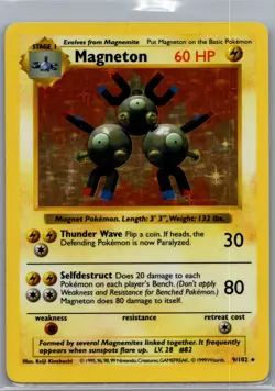 Magneton 9/102 Holo Base Set (Shadowless) - Pokemon Card - LP - Image 1