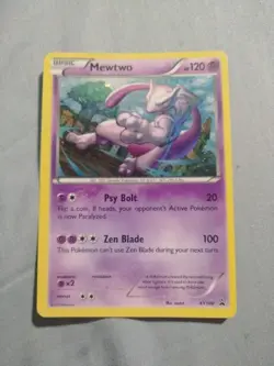 Pokemon TCG Mewtwo XY Black Star Promos Holo Card XY100 played - Image 1