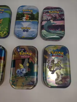 8 EMPTY Pokemon Go Mini Tins All Different Characters Card Holders Trinket Box - Image 2
