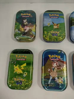 8 EMPTY Pokemon Go Mini Tins All Different Characters Card Holders Trinket Box - Image 3