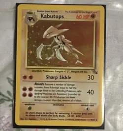 Pokemon TCG Kabutops Holo Rare Card 9/62 Fossil - Image 1