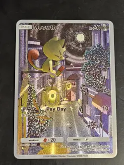 TCG Pocket Meowth 246 Genetic Apex Custom Textured Holo Fanart Card Pokemon - Image 1