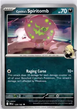 Cynthia's Spiritomb Reverse Holo SV10: Destined Rivals 129/182 Pokemon Card TCG - Image 1