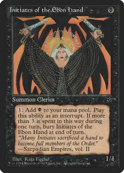 Initiates of the Ebon Hand (K. Foglio) - Fallen Empires (FEM) - MTG - Image 1