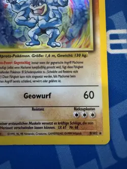 Machamp (Machomei German) #8/102 Base Set Holo Rare 1st Edition Pokemon Card MP - Image 4