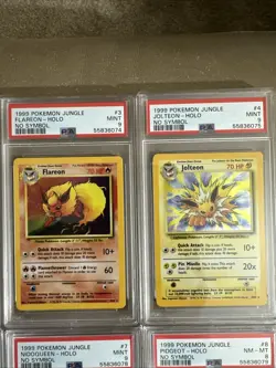 16 POKEMON JUNGLE RARE HOLO NO SYMBOL SET FLAREON JOLTEON SNORLAX ALL PSA GRADED - Image 3