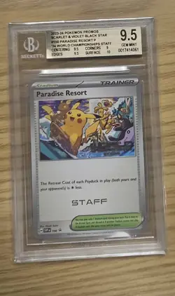 Pokemon BGS 9.5 Paradise Resort STAFF Promo WCS #150 2024 SEQ Playset - Image 2