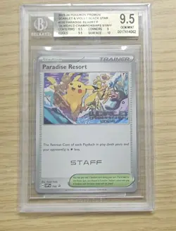 Pokemon BGS 9.5 Paradise Resort STAFF Promo WCS #150 2024 SEQ Playset - Image 4