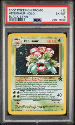 2000 POKEMON PROMO BLACK STAR #13 VENUSAUR-HOLO PSA 6 - Image 1
