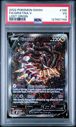 GIRATINA V PSA 3 VG VERY GOOD 2022 POKEMON LOST ORIGIN #186/196 FULL ALT ART - Image 1