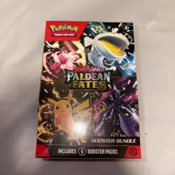 Pokemon TCG Scarlet & Violet Paldean Fates 6 Booster Pack Bundle Factory Sealed - Image 1