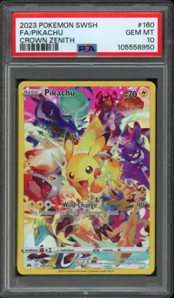 2023 Pokemon SWSH Crown Zenith Pikachu 160/159 PSA 10 Gem Mint Full Art - Image 1