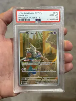Pokemon Mimikyu SVP EN 075 Illustration Rare Paldean Fates PSA 10 - Image 4