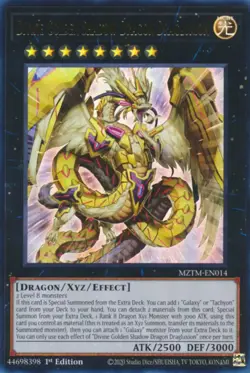 Yugioh Divine Golden Shadow Dragon Dragluxion - MZTM-EN014 - Ultra Rare 1st Ed - Image 1