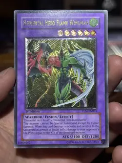 Yugioh Elemental Hero Flame Wingman TLM-EN035 Ultimate 1st Ed Silver Stamp UDE - Image 5