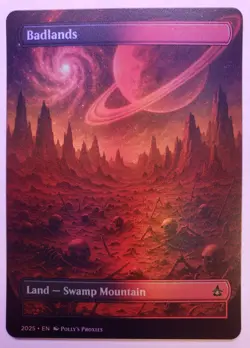 Badlands FOIL Original Dual Land Proxy Card Custom Space Fantasy Art Design - Image 3