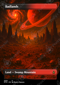 Badlands FOIL Original Dual Land Proxy Card Custom Space Fantasy Art Design - Image 4