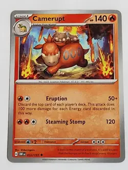 Camerupt #32/197 SV Obsidian Flames Uncommon Pokemon 2023 TCG Card - Image 1