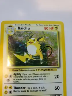 Raichu Base Set Holo Pokemon Card WOTC NM - Image 4