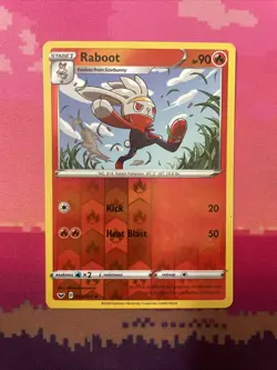 Pokemon Card Raboot Sword & Shield Reverse Holo 033/202 Near Mint - Image 1