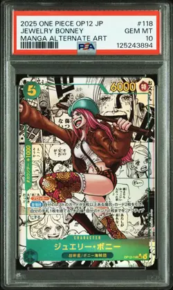 PSA 10 Bonney OP12-118 Manga Alt Art Comic Parallel ONE PIECE Card Japanese - Image 1