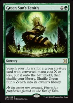 1x Green Sun's Zenith Moderate Play MTG Magic - Kid Icarus - - Image 1