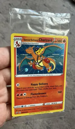 POKEMON SPECIAL DELIVERY CHARIZARD SWSH075 Sword & Shield Promo Factory Sealed - Image 1