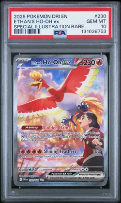 2025 POKEMON DRI EN-DESTINED RIVALS #230 ETHAN'S HO-OH EX PSA 10 - Image 1