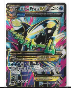 2015 Pokemon Primal Kyogre EX Ultra Rare XY Primal Clash Holo Full Art 149/160 - Image 1