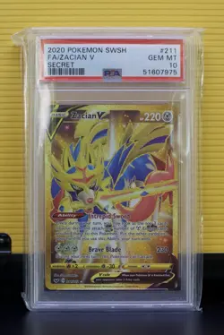 2020 POKEMON SWSH FA/ZACIAN V SECRET PSA 10 - Image 1