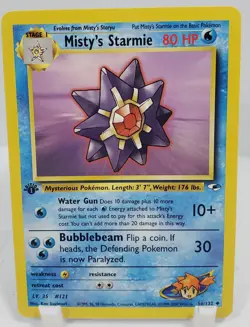 Misty's Starmie 56/132 Gym Heroes 1st Edition Pokemon NM/M Unplayed Pack Fresh - Image 1