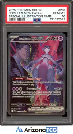 Pokemon 2025 Team Rocket's Mewtwo ex 231/182 SIR Destined Rivals GEM MINT PSA 10 - Image 1