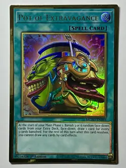 Pot Of Extravagance MGED-EN046 (LP) Premium Gold Rare 1st Edition YuGiOh! TCG - Image 1