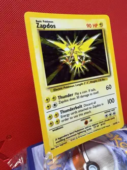 Zapdos 016/102 Base Set Holo WOTC Pokemon Card MP #456 - Image 2