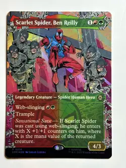 Scarlet Spider, Ben Reilly (Borderless) Marvel's Spider-Man 214 Foil MTG Card LP - Image 1