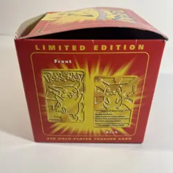Pokemon #25 Pikachu Burger King 23k Gold Plated Trading Card & Pokeball - Image 3